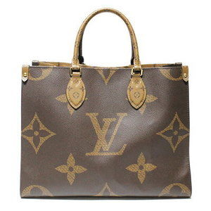 Louis Vuitton Monogram Giant Reverse Onthego Handbag Tote Bag Brown